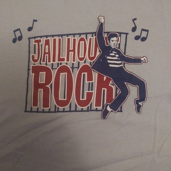 Elvis Presley Jailhouse Rock Baby Blue Vintage T-Shirt (Size Medium) NEW Rock - Picture 2 of 4